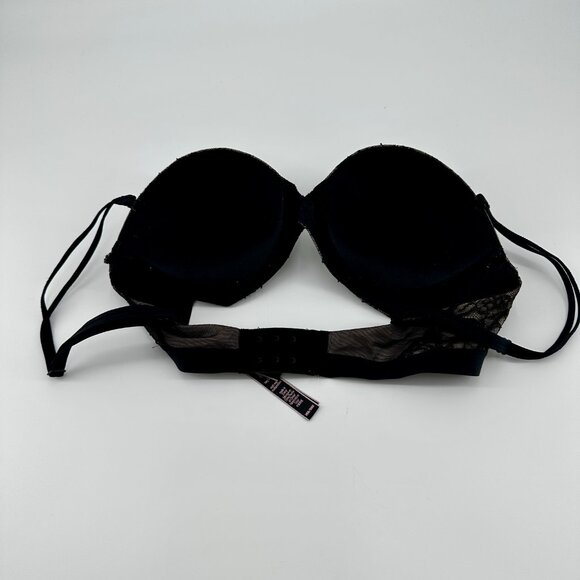 Victoria's Secret Very Sexy Womens Lace Push Up Black & Nude Bra Size 36B - Picture 2 of 9